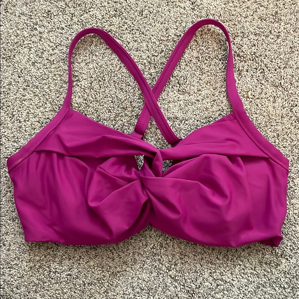 Athleta Purple Bikini Top Smooth Fabric Adjustable Straps